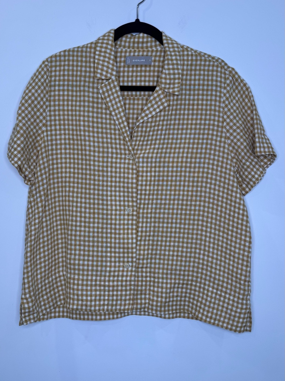 Everlane vichy linen golden hour blouse sz 8 gingham